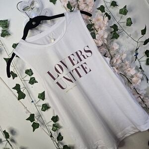 Spiritual Gangster White Tank Top - Lovers Unite And athletic shorts mauve